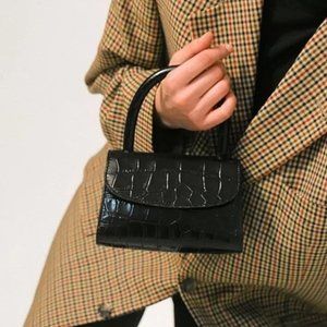 By Far - Black Circular Croc Mini Bag